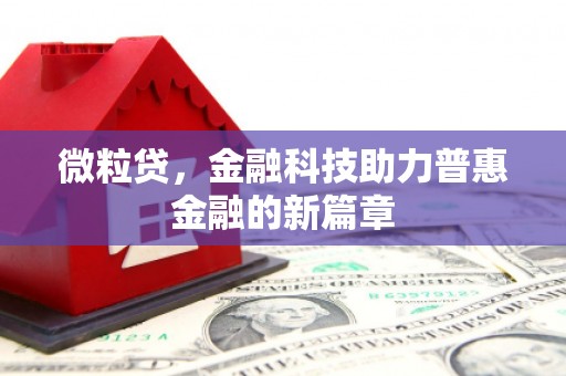 江城微粒贷，金融科技助力普惠金融的新篇章