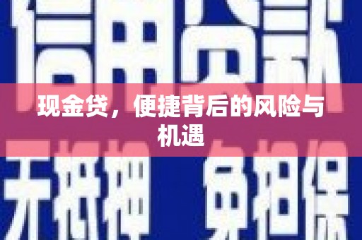 江城现金贷，便捷背后的风险与机遇