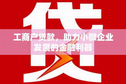 江城工商户贷款，助力小微企业发展的金融利器