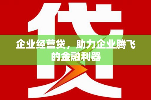江城企业经营贷，助力企业腾飞的金融利器