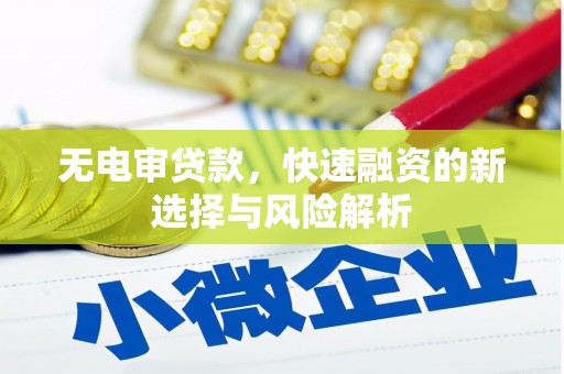 江城无电审贷款，快速融资的新选择与风险解析