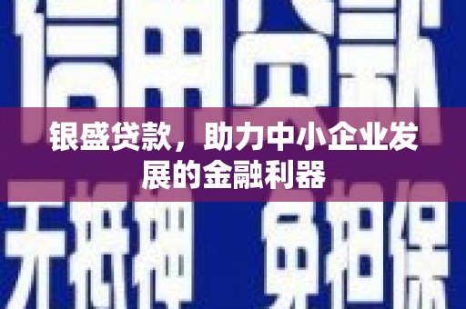 江城银盛贷款，助力中小企业发展的金融利器