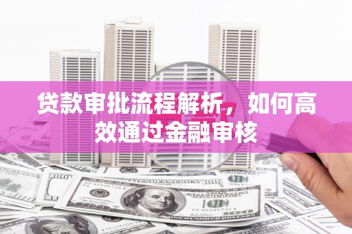 江城贷款审批流程解析，如何高效通过金融审核