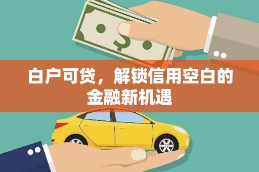 江城白户可贷，解锁信用空白的金融新机遇