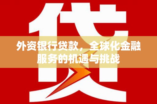 江城外资银行贷款，全球化金融服务的机遇与挑战