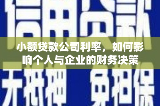 江城小额贷款公司利率，如何影响个人与企业的财务决策
