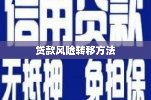 江城贷款风险转移方法