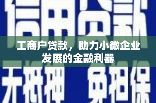 江城工商户贷款，助力小微企业发展的金融利器