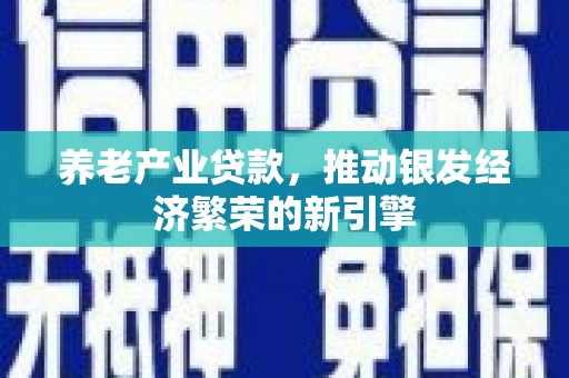 江城养老产业贷款，推动银发经济繁荣的新引擎
