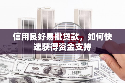 江城信用良好易批贷款，如何快速获得资金支持