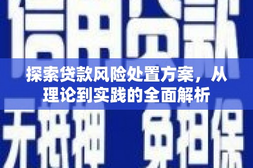 江城探索贷款风险处置方案，从理论到实践的全面解析